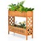 2-Tier Raised Garden Bed Elevated Wood Planter Box For Vegetable Flower Herb